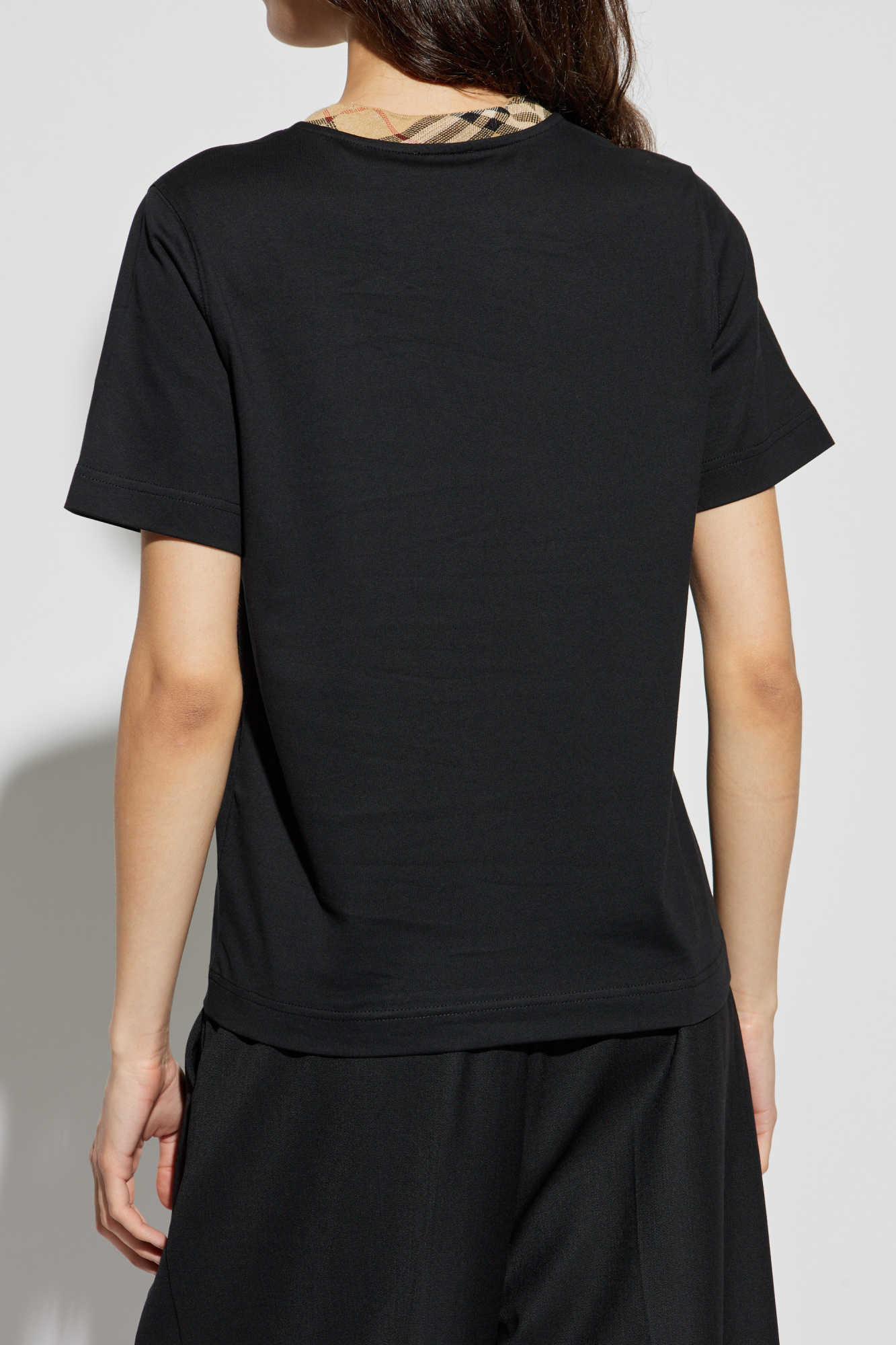 Burberry Embroidered EKD Cotton T-shirt Black Men's - SS23 - US